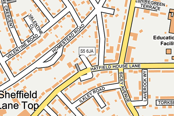 S5 6JA map - OS OpenMap – Local (Ordnance Survey)