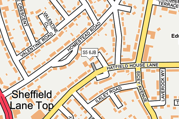 S5 6JB map - OS OpenMap – Local (Ordnance Survey)