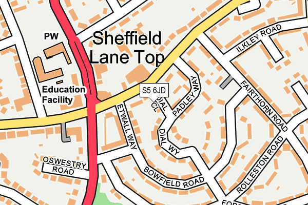 S5 6JD map - OS OpenMap – Local (Ordnance Survey)