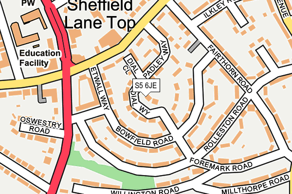S5 6JE map - OS OpenMap – Local (Ordnance Survey)