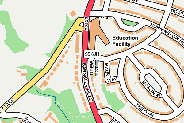 S5 6JH map - OS OpenMap – Local (Ordnance Survey)