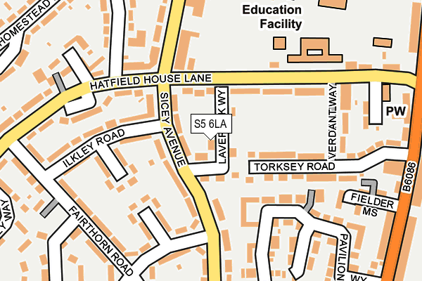 S5 6LA map - OS OpenMap – Local (Ordnance Survey)