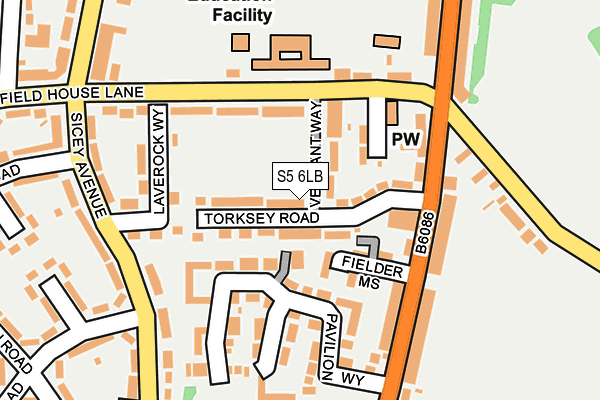 S5 6LB map - OS OpenMap – Local (Ordnance Survey)