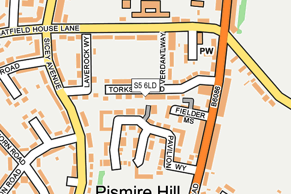 S5 6LD map - OS OpenMap – Local (Ordnance Survey)