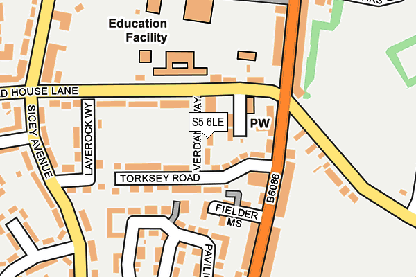 S5 6LE map - OS OpenMap – Local (Ordnance Survey)