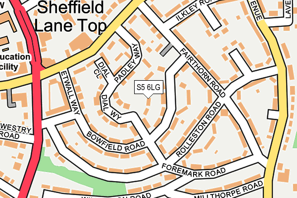 S5 6LG map - OS OpenMap – Local (Ordnance Survey)