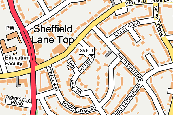 S5 6LJ map - OS OpenMap – Local (Ordnance Survey)