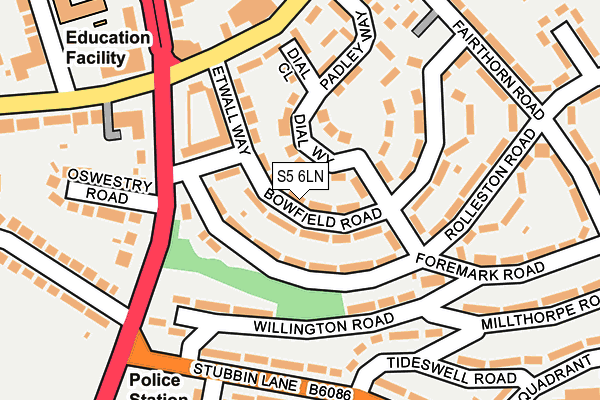 S5 6LN map - OS OpenMap – Local (Ordnance Survey)