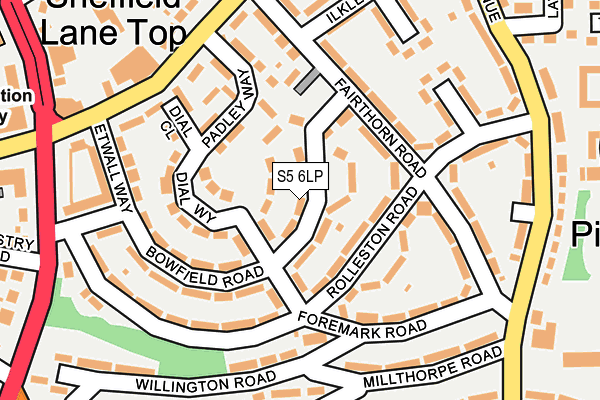 S5 6LP map - OS OpenMap – Local (Ordnance Survey)