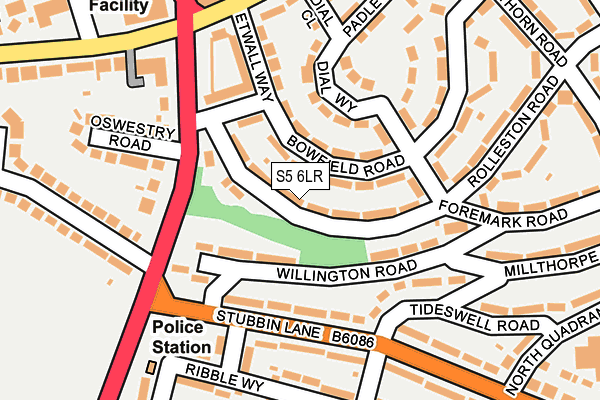 S5 6LR map - OS OpenMap – Local (Ordnance Survey)