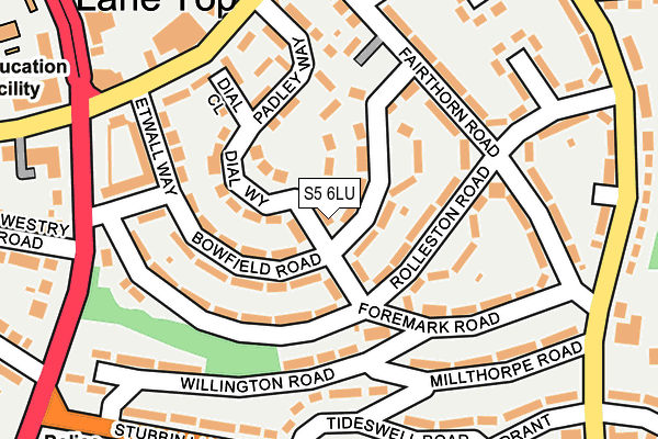 S5 6LU map - OS OpenMap – Local (Ordnance Survey)