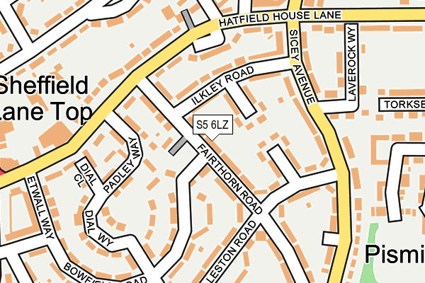 S5 6LZ map - OS OpenMap – Local (Ordnance Survey)