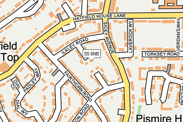 S5 6NB map - OS OpenMap – Local (Ordnance Survey)