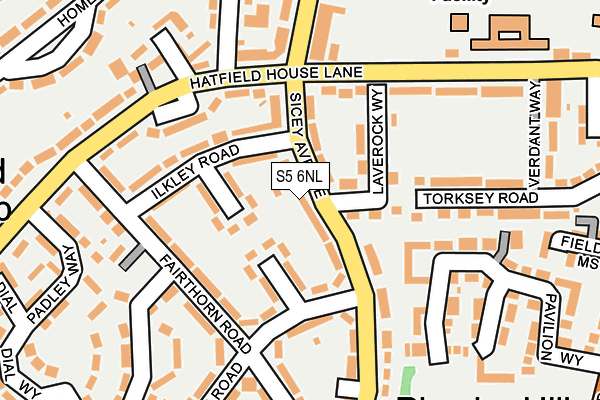 S5 6NL map - OS OpenMap – Local (Ordnance Survey)