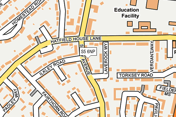 S5 6NP map - OS OpenMap – Local (Ordnance Survey)
