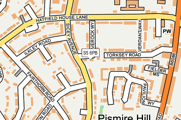 S5 6PB map - OS OpenMap – Local (Ordnance Survey)