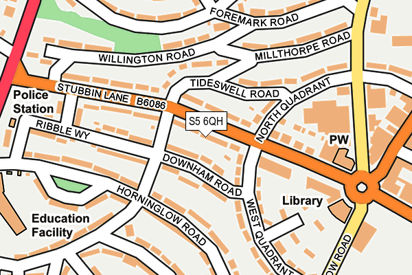 S5 6QH map - OS OpenMap – Local (Ordnance Survey)