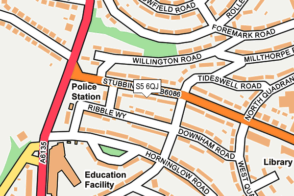 S5 6QJ map - OS OpenMap – Local (Ordnance Survey)