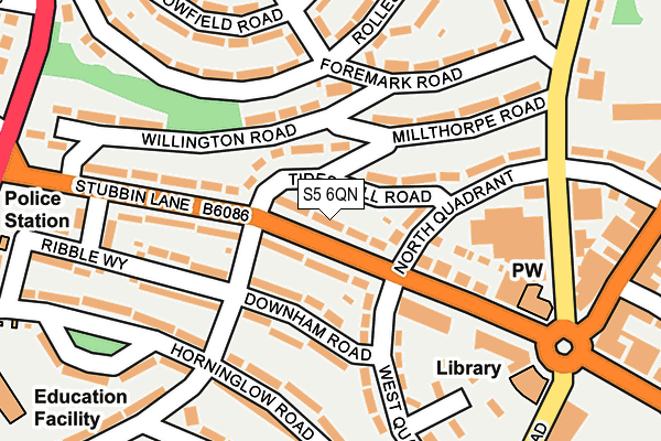 S5 6QN map - OS OpenMap – Local (Ordnance Survey)