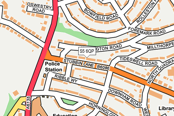 S5 6QP map - OS OpenMap – Local (Ordnance Survey)