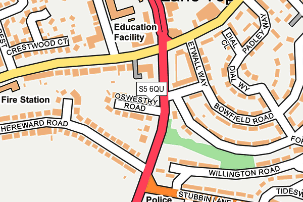 S5 6QU map - OS OpenMap – Local (Ordnance Survey)