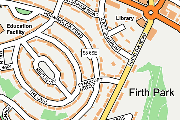 S5 6SE map - OS OpenMap – Local (Ordnance Survey)