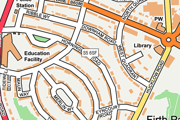 S5 6SF map - OS OpenMap – Local (Ordnance Survey)