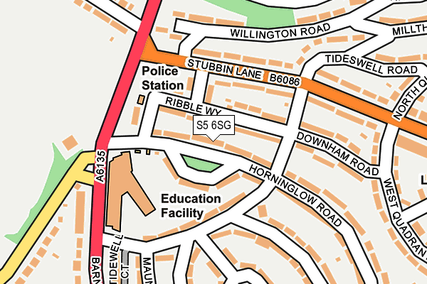 S5 6SG map - OS OpenMap – Local (Ordnance Survey)