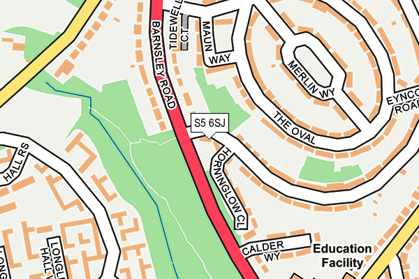 S5 6SJ map - OS OpenMap – Local (Ordnance Survey)