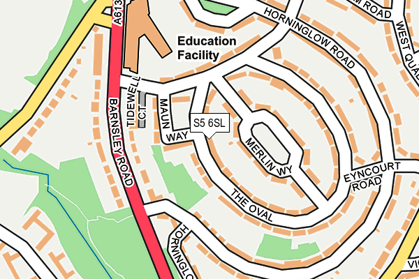 S5 6SL map - OS OpenMap – Local (Ordnance Survey)