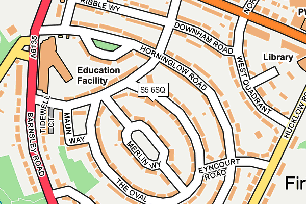 S5 6SQ map - OS OpenMap – Local (Ordnance Survey)