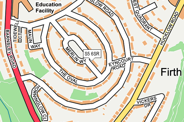 S5 6SR map - OS OpenMap – Local (Ordnance Survey)