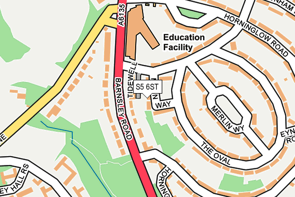S5 6ST map - OS OpenMap – Local (Ordnance Survey)