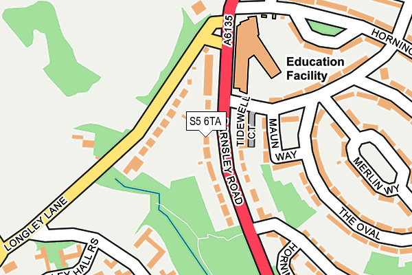 S5 6TA map - OS OpenMap – Local (Ordnance Survey)