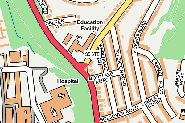 S5 6TE map - OS OpenMap – Local (Ordnance Survey)