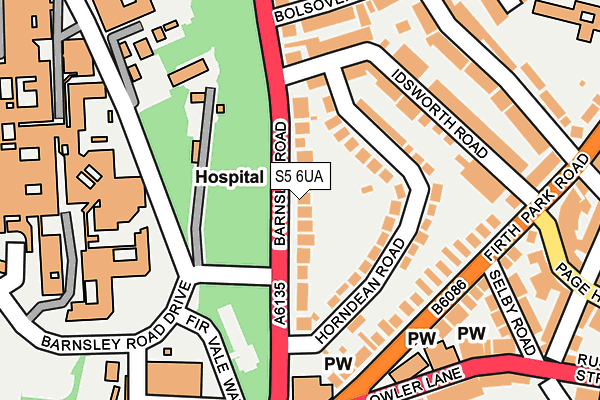 S5 6UA map - OS OpenMap – Local (Ordnance Survey)