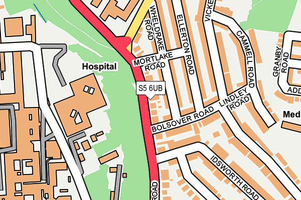 S5 6UB map - OS OpenMap – Local (Ordnance Survey)