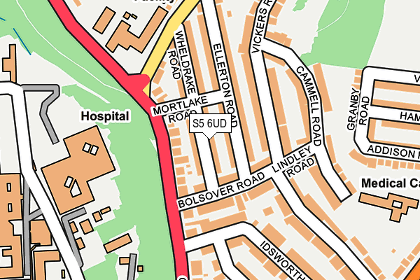 S5 6UD map - OS OpenMap – Local (Ordnance Survey)