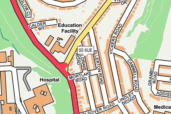 S5 6UE map - OS OpenMap – Local (Ordnance Survey)