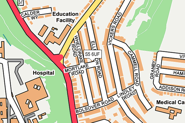 S5 6UF map - OS OpenMap – Local (Ordnance Survey)