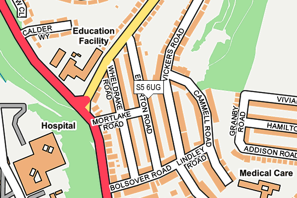 S5 6UG map - OS OpenMap – Local (Ordnance Survey)
