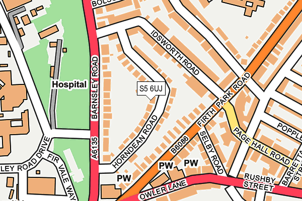 S5 6UJ map - OS OpenMap – Local (Ordnance Survey)