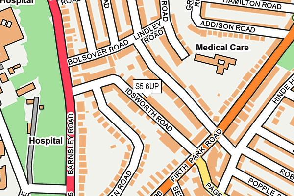 S5 6UP map - OS OpenMap – Local (Ordnance Survey)