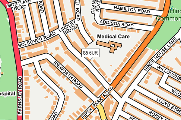 S5 6UR map - OS OpenMap – Local (Ordnance Survey)