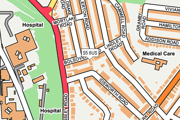 S5 6US map - OS OpenMap – Local (Ordnance Survey)