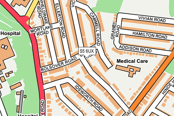 S5 6UX map - OS OpenMap – Local (Ordnance Survey)