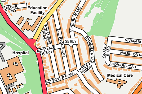 S5 6UY map - OS OpenMap – Local (Ordnance Survey)