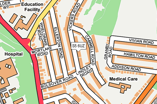 S5 6UZ map - OS OpenMap – Local (Ordnance Survey)