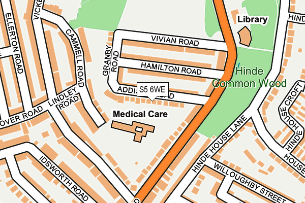 S5 6WE map - OS OpenMap – Local (Ordnance Survey)