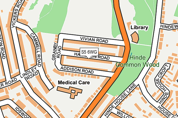 S5 6WG map - OS OpenMap – Local (Ordnance Survey)